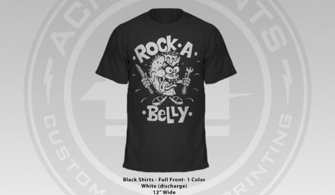 Black Short Sleeve Rock A Belly Shirt